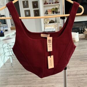 Babaton Deep Red Knit Top